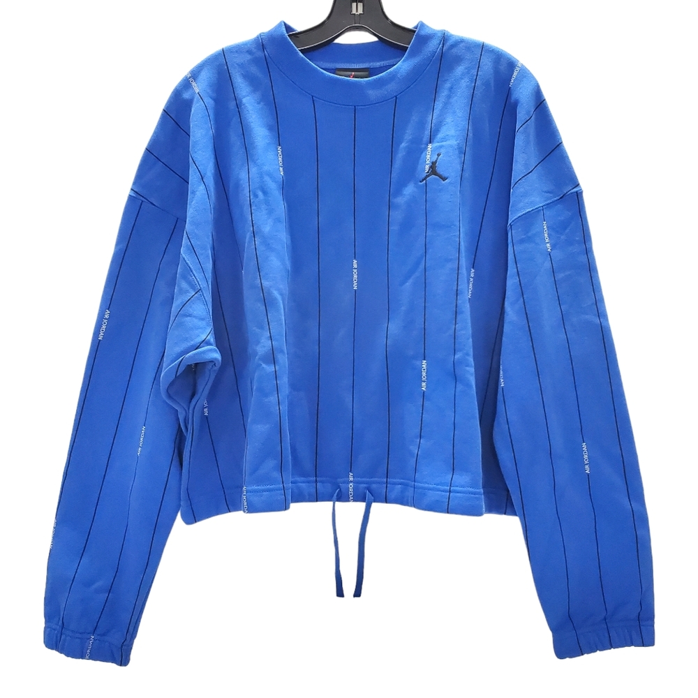 🆕️ AIR JORDAN Sweatshirt Womens Essentials Fleece Top Loose Fit Cropped NIKE